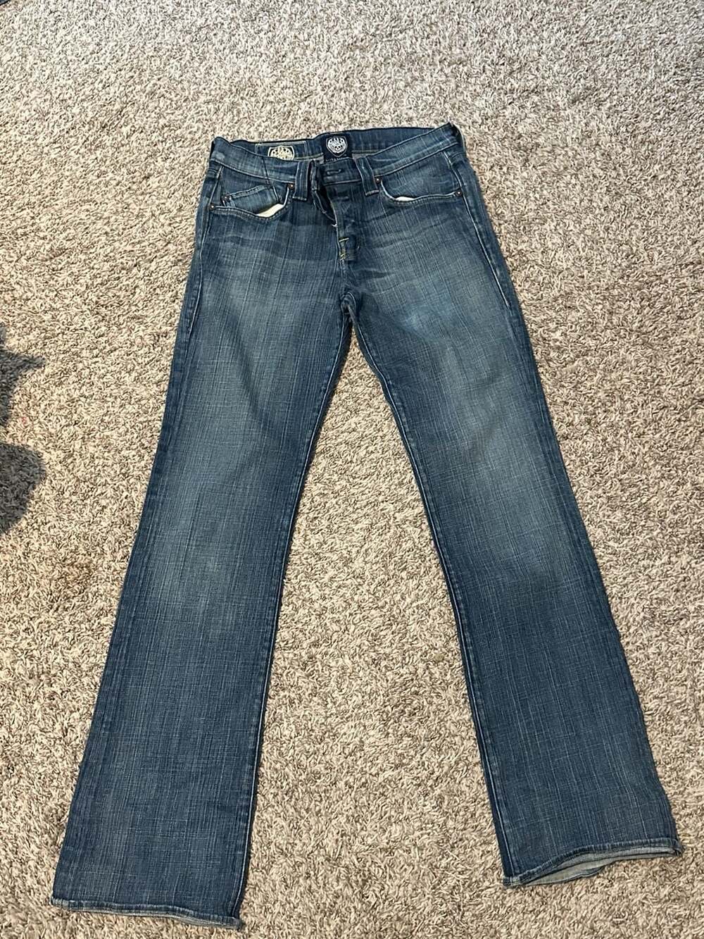 Rock & Republic Button Fly Medium Wash Denim Jeans Sz 10